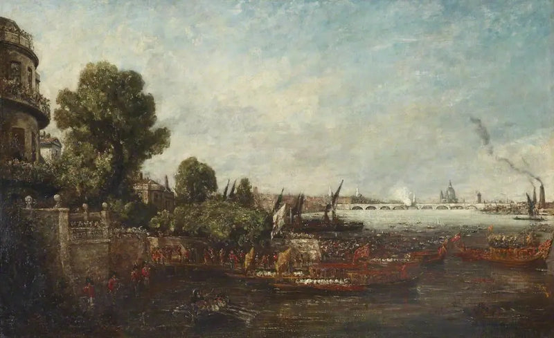 George IVs avgang fra Whitehall: åpningen av Waterloo-broen, 1817 - John Constable