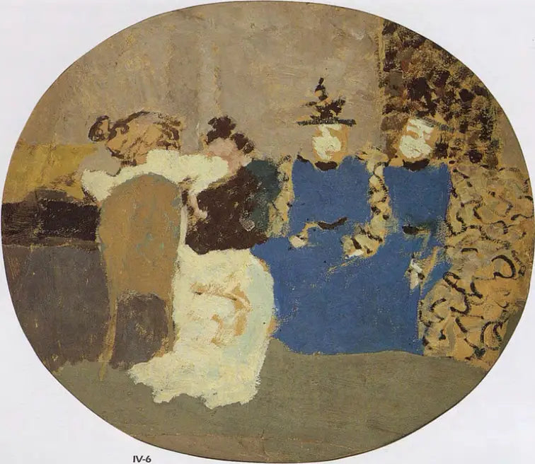 En besøk, jentene Fornachon - Édouard Vuillard