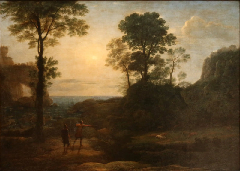 Enée som jager hjorten på Libya-kysten - Claude Lorrain