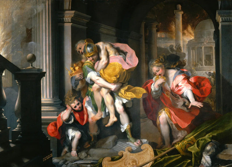Aeneas flykter fra Troja - Federico Barroci