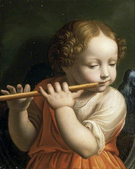 Barnengel som spiller fløyte - Bernardino Luini
