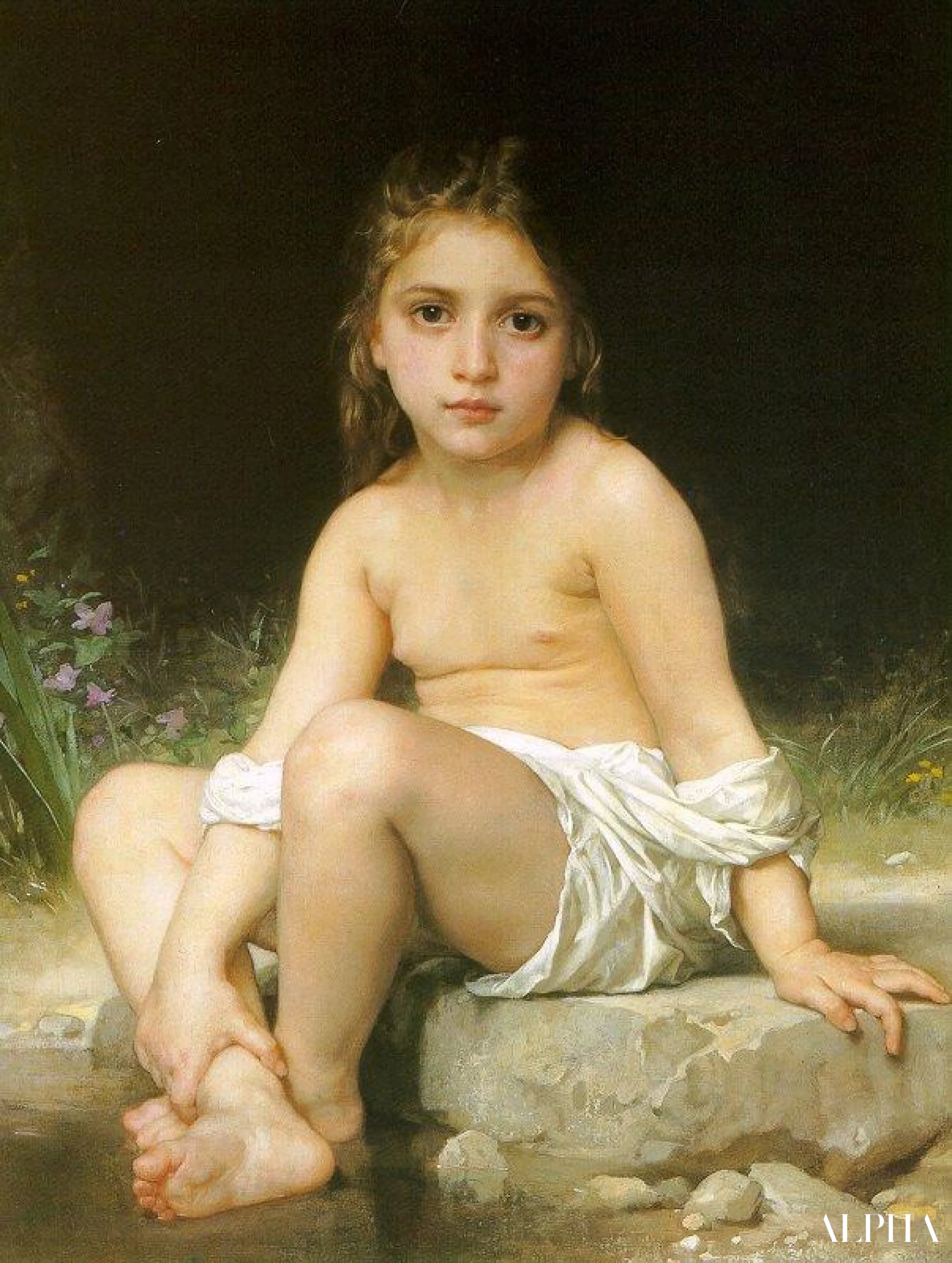 Barn i badet - William Bouguereau - Høykvalitets reproduksjoner av malerier og bilder