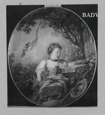 Barn ved brønnen i en hage - François Boucher