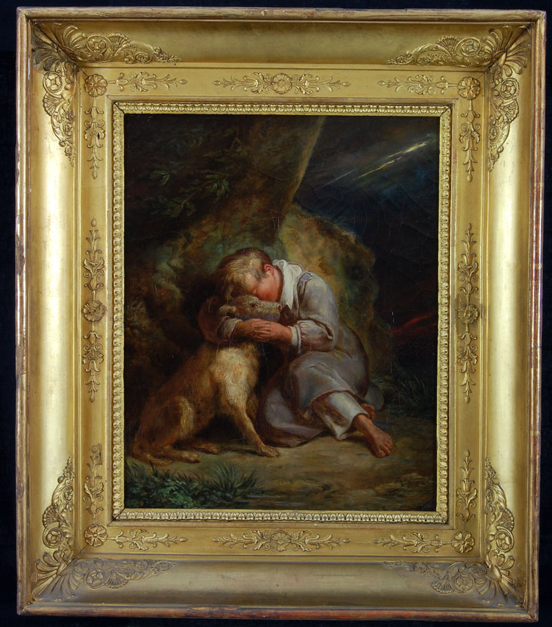 Barn med hund - Ary Scheffer