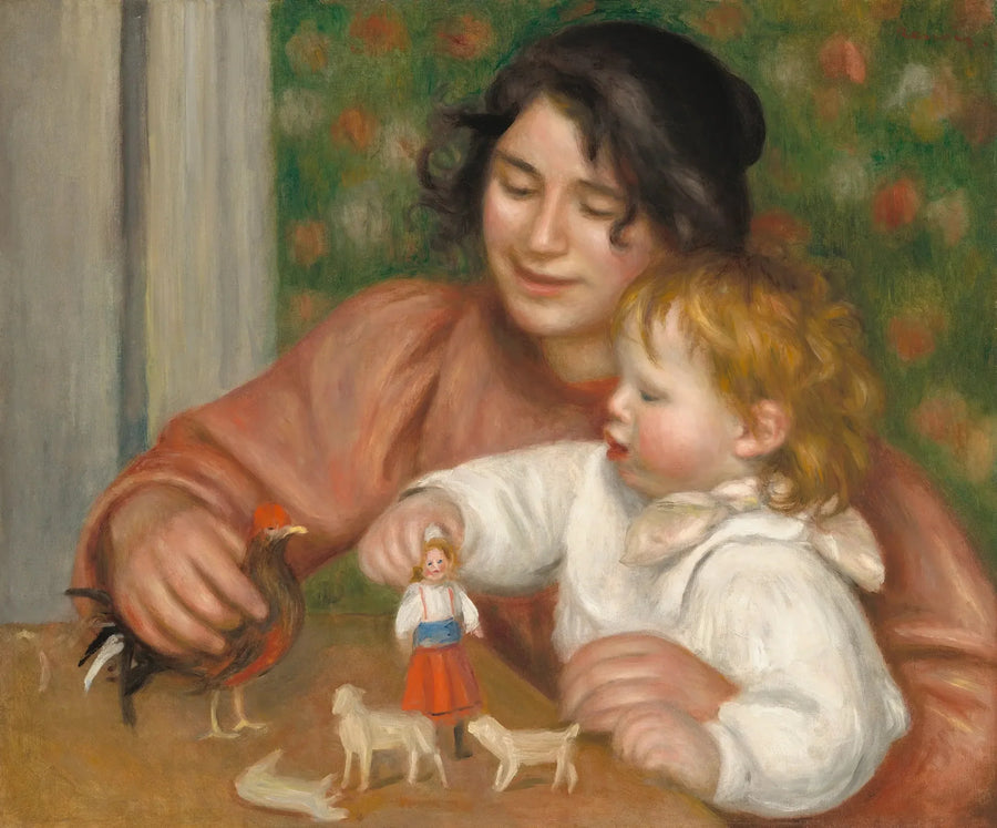 Barn med leker - Gabrielle og kunstnerens sønn, Jean - Pierre-Auguste Renoir