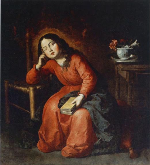 Søvnende Jomfru Barn - Francisco de Zurbarán