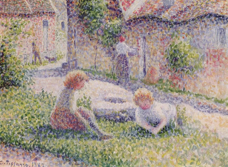 Barn på gården - Camille Pissarro
