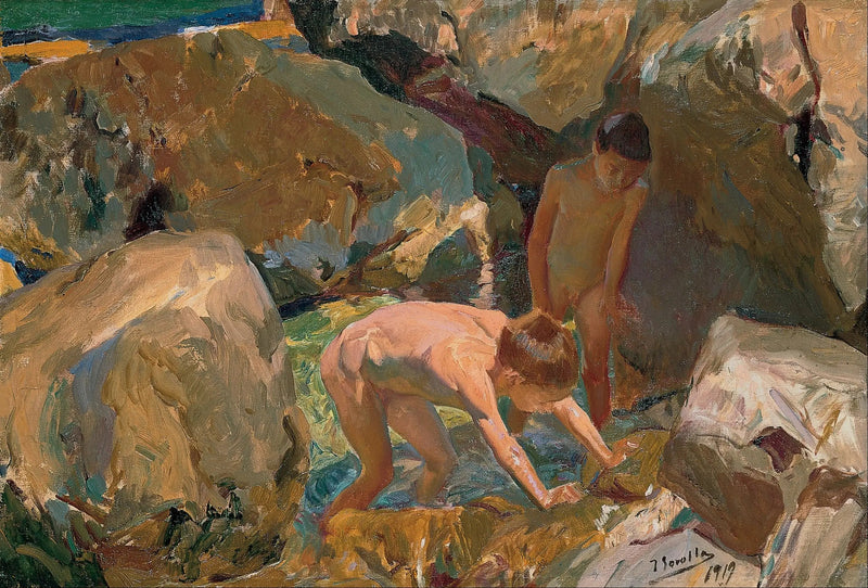 Barn som leter etter skjell - Joaquín Sorolla