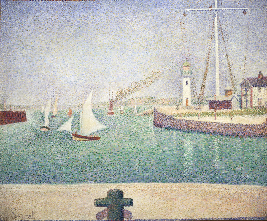 Inngangen til havnen i Honfleur - Georges Seurat