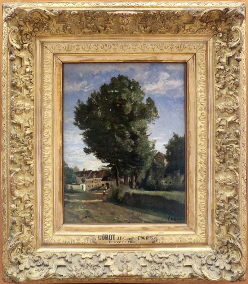Inngang til landsbyen - Jean-Baptiste Camille Corot