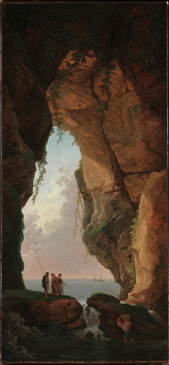 Inngangen til en hule - Hubert Robert