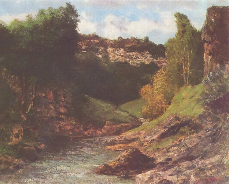 Områder rundt Ornans, steinaktig landskap - Gustave Courbet