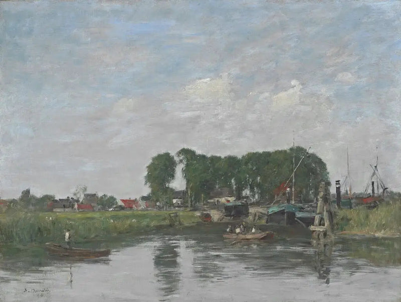 Områder rundt Dordrecht. Båt reparasjonssted - Eugène Boudin