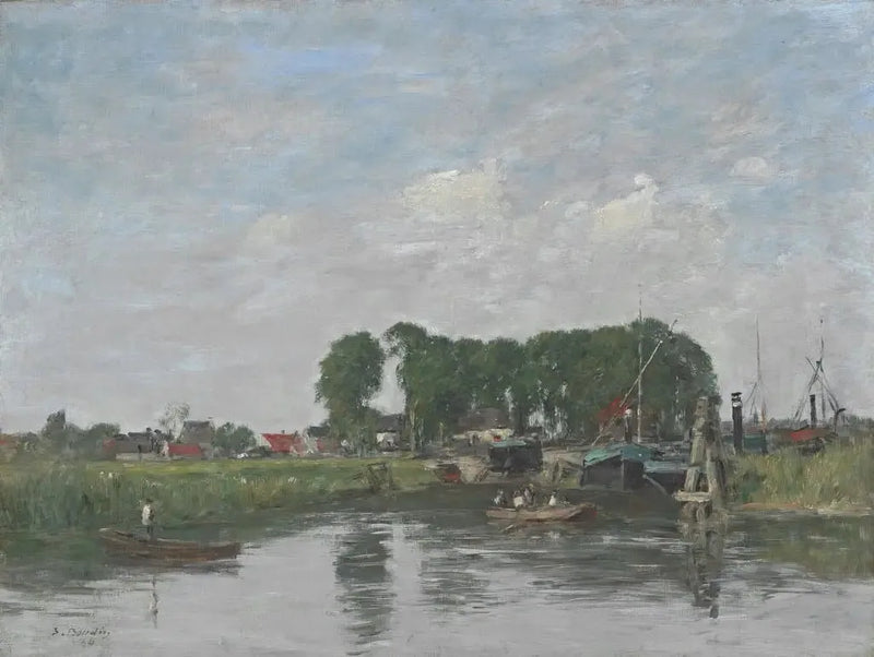 Områder rundt Dordrecht. Båt reparasjonssted - Eugène Boudin