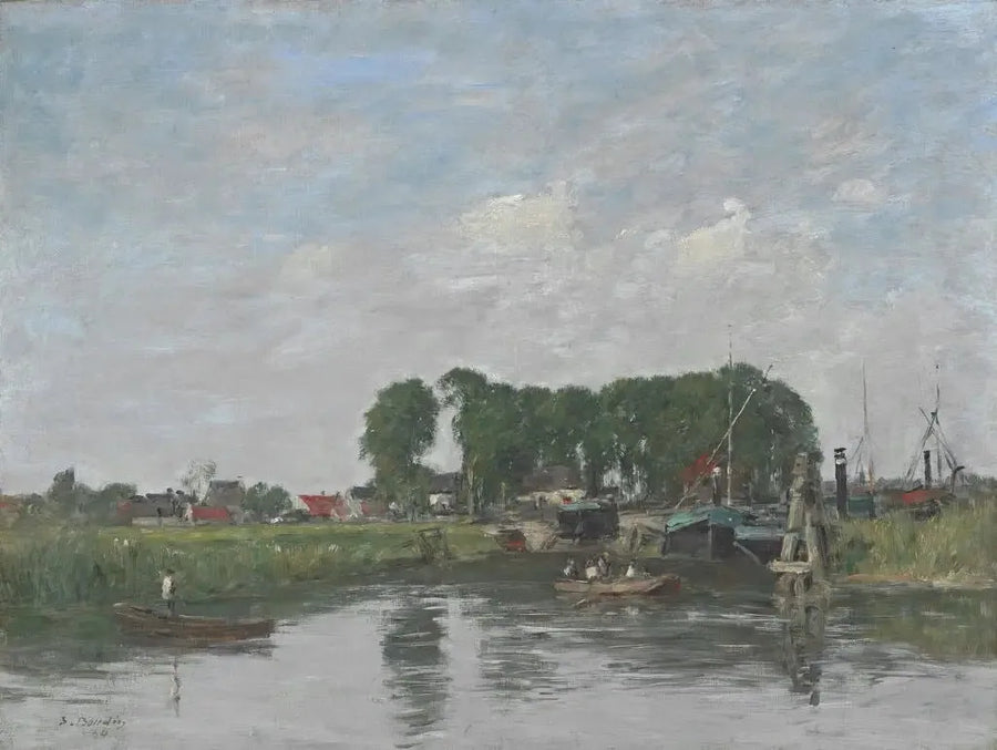 Områder rundt Dordrecht. Båt reparasjonssted - Eugène Boudin