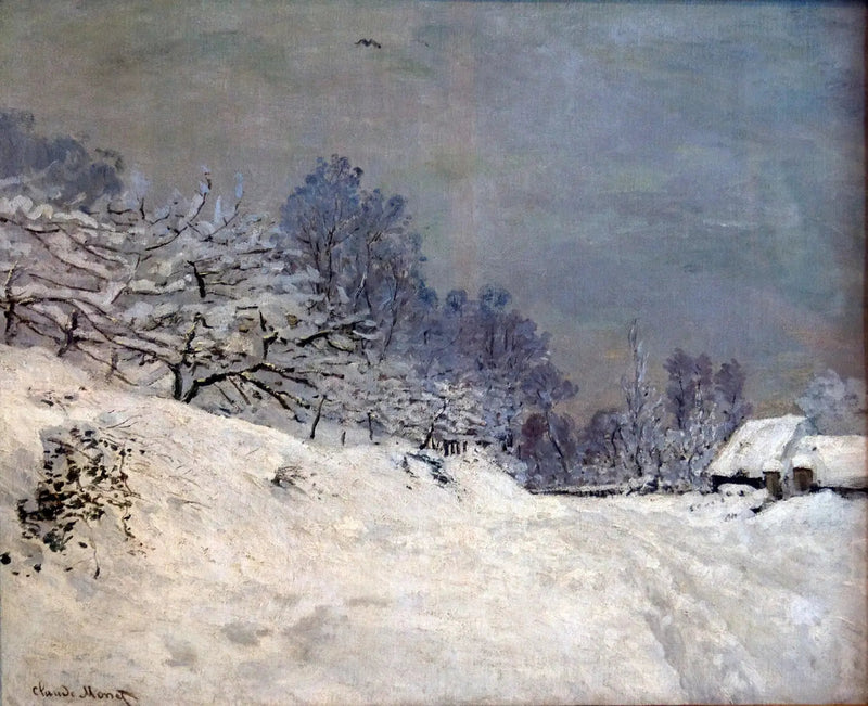 Omgivelser rundt Honfleur, snø - Claude Monet