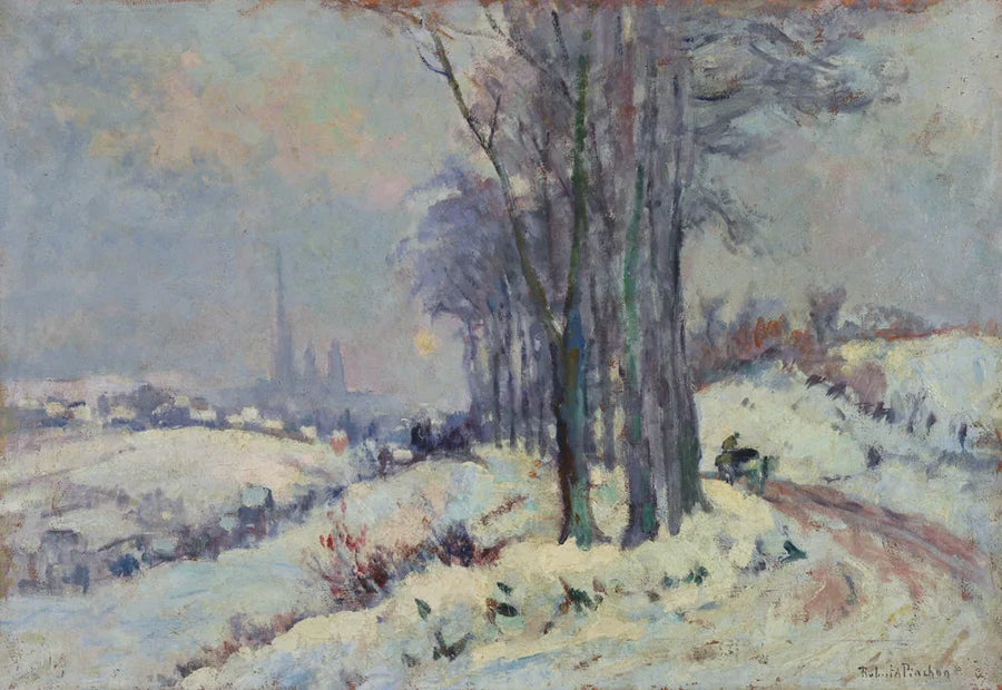 Området rundt Rouen under snøen - Robert Antoine Pinchon
