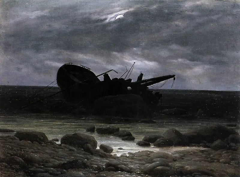 Skipsvrak i måneskinn - Caspar David Friedrich