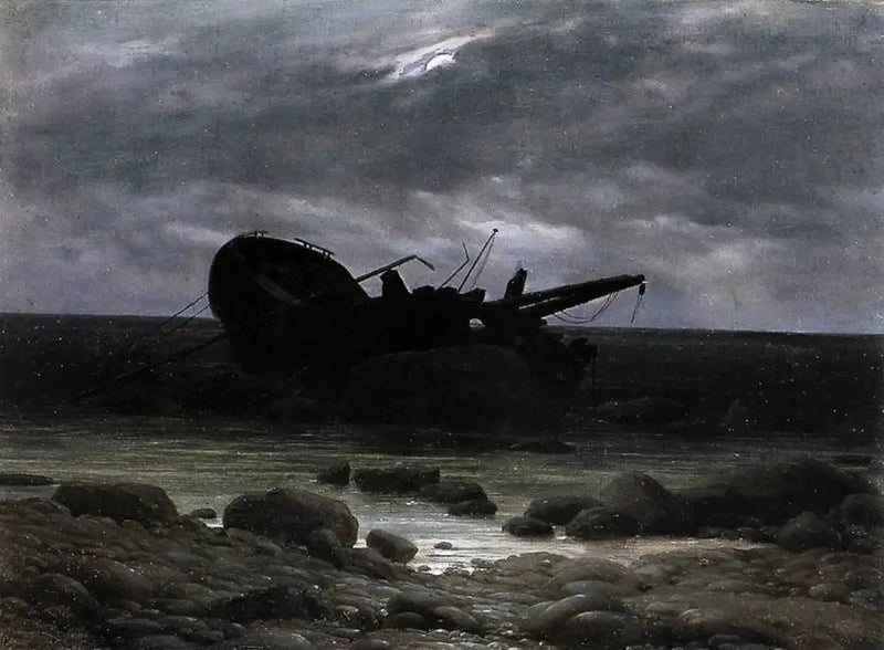 Skipsvrak i måneskinn - Caspar David Friedrich