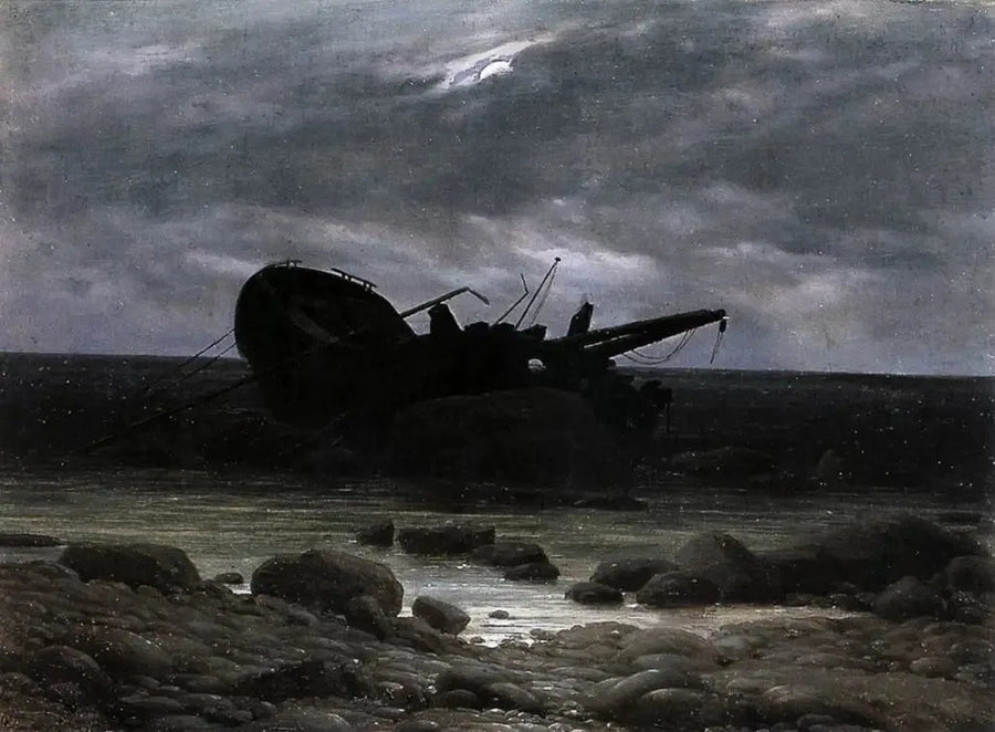 Skipsvrak i måneskinn - Caspar David Friedrich