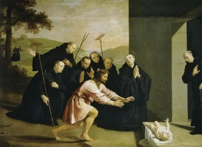 Episoder fra livet til Saint Benoît: Den oppstandne barnet - Philippe de Champaigne