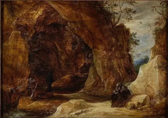 Sittende eremit på en klippe ved inngangen til en hule - David Teniers den Yngre

Source:
Ermite assise sur un rocher à l’entrée d’une grotte - David Teniers le Jeune