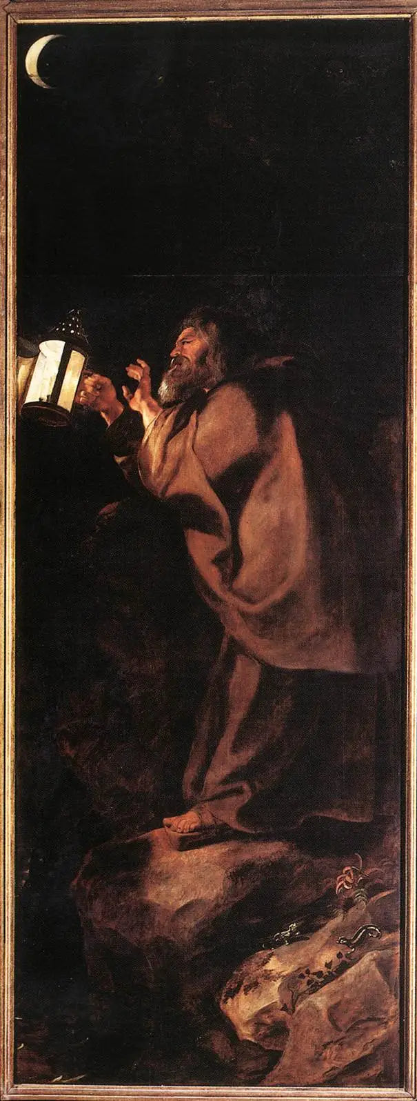Eremitt med en lampe - Peter Paul Rubens