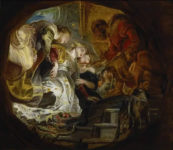 Esther foran Assuérus - Peter Paul Rubens