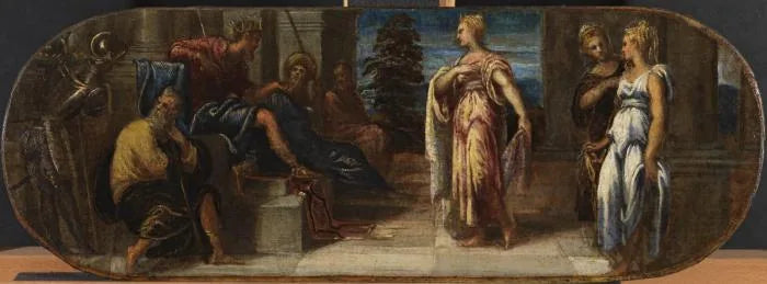 Esther og Assuérus eller Salomo og Saba-dronningen - Jacopo Tintoretto