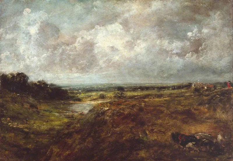 Vannlomme av Branch Hill, Hampstead Heath, med en vogn og vognmenn - John Constable