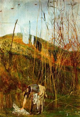 Tørke klær. Veggmaleri av Falconiera - Giovanni Boldini