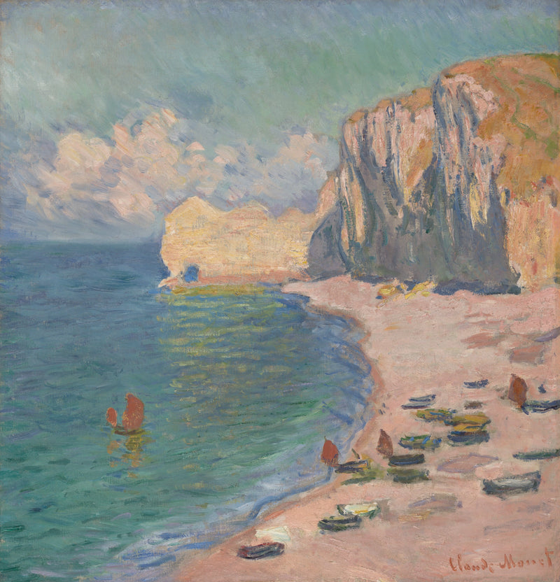 Étretat, stranden og klippen til Amont W1012 - Claude Monet