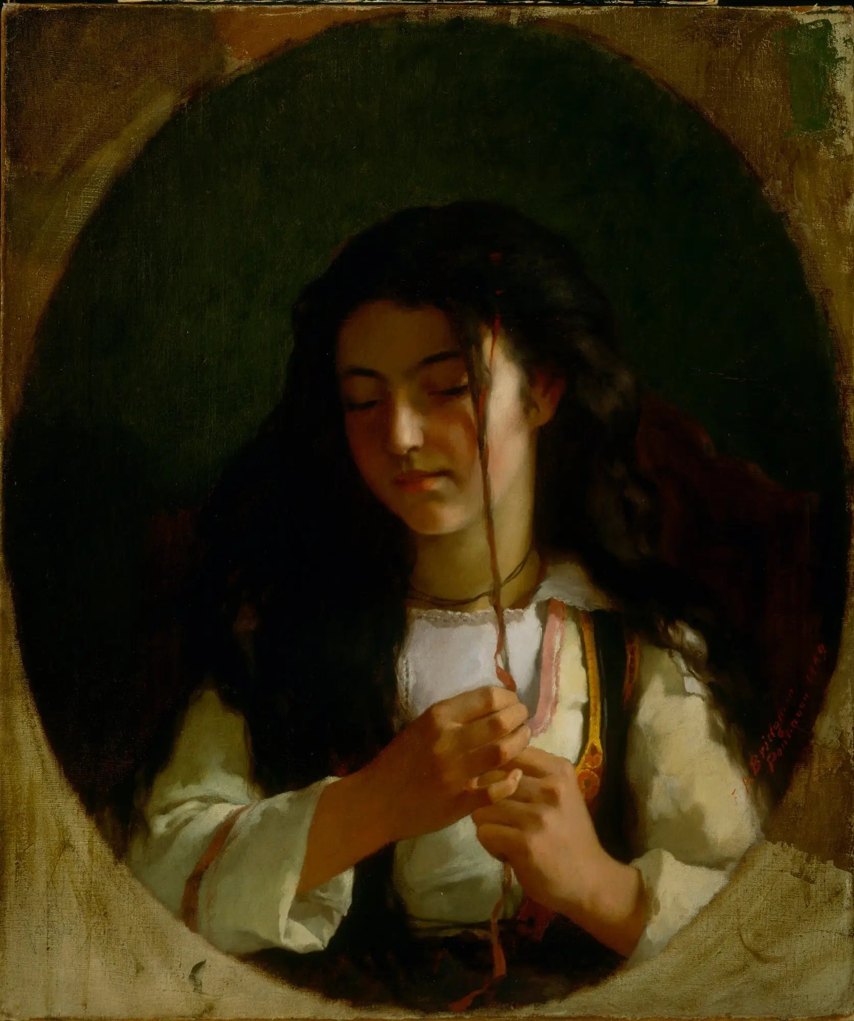 Étude d’une jeune fille Pont Aven - Frederick Arthur Bridgman - Alpha Reproduction