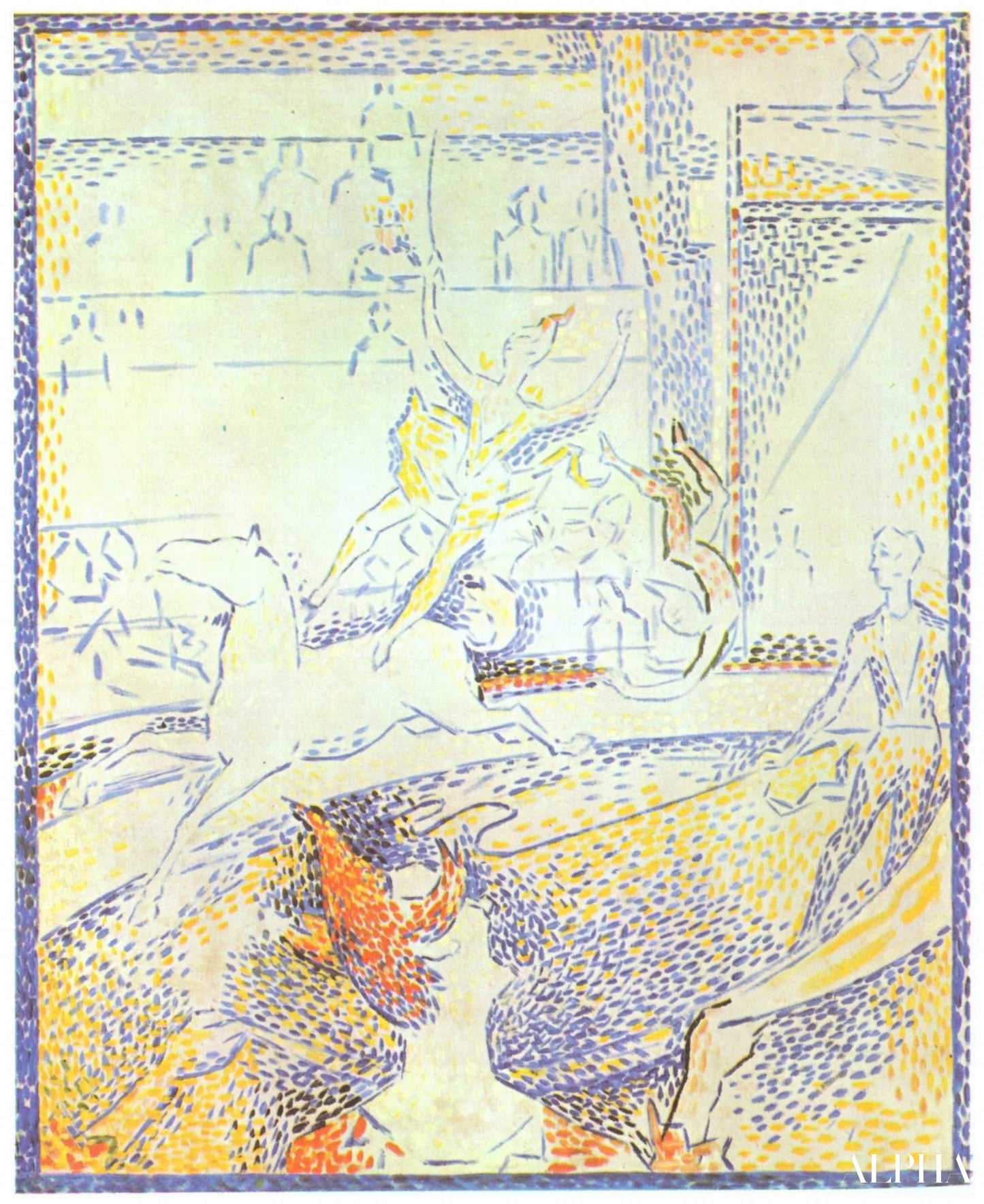 Studie for "Le Cirque" - Georges Seurat - Høykvalitets reproduksjoner av malerier og bilder