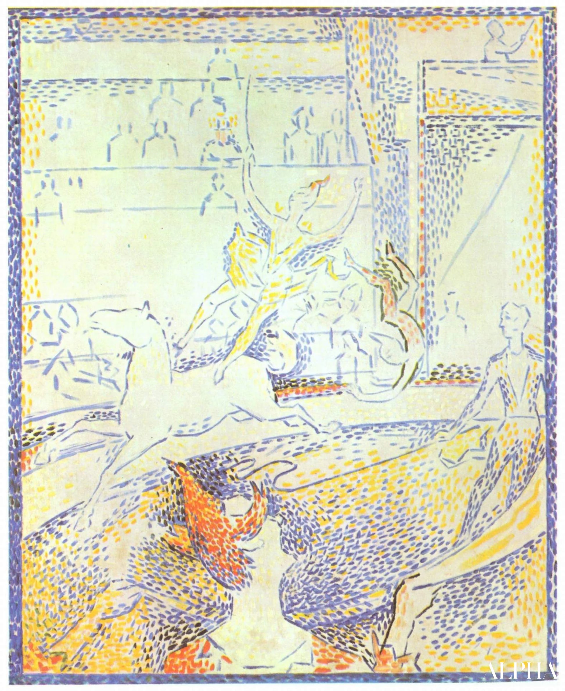Studie for "Le Cirque" - Georges Seurat - Høykvalitets reproduksjoner av malerier og bilder