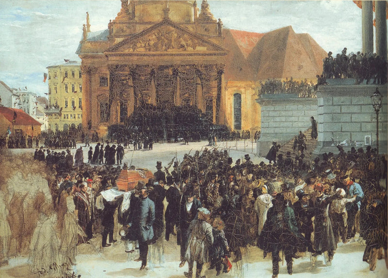 Utstilling av marsdødene - Adolph von Menzel