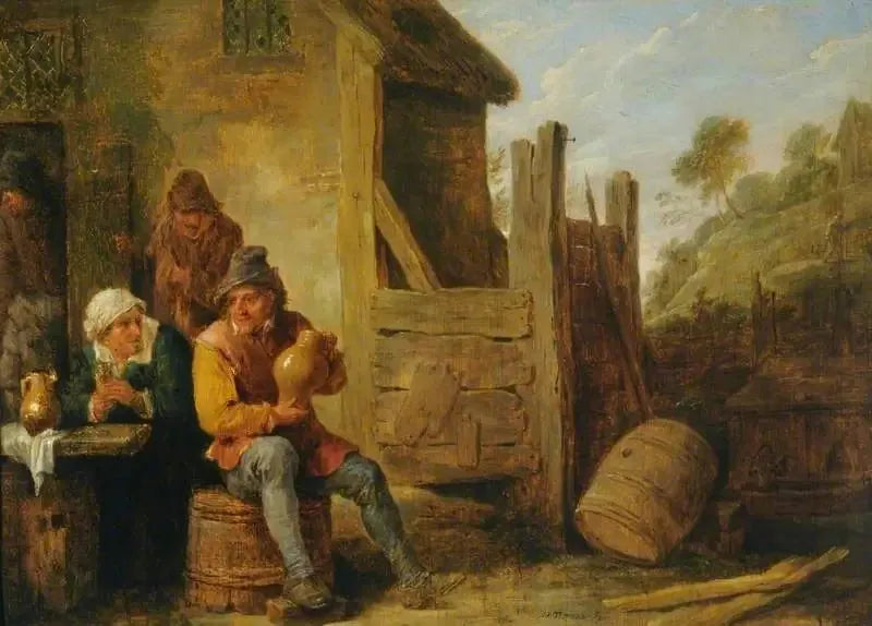 Utsiden av en gjestgiveri: Bønder som drikker - David Teniers den Yngre

Source:
Extérieur d'une auberge : Paysans buvant - David Teniers le Jeune