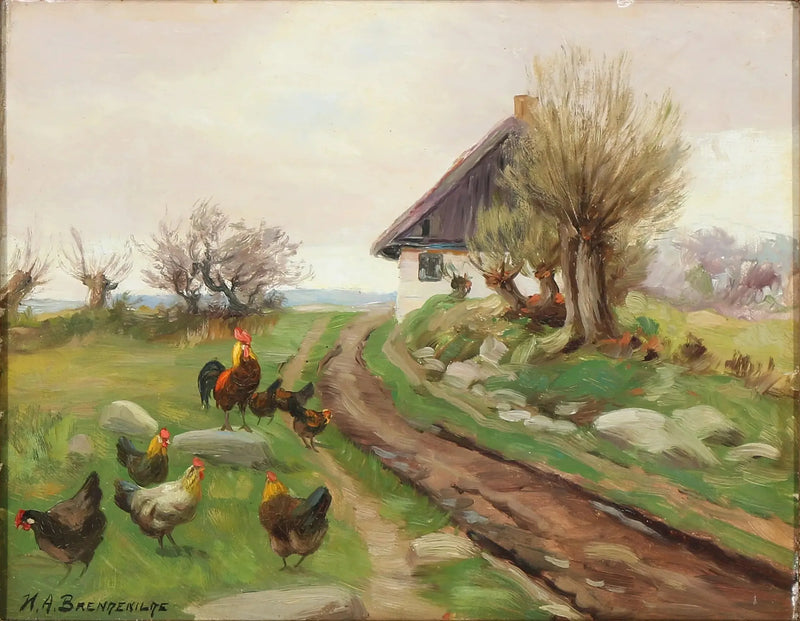 Utsiden av gården med høner - H. A. Brendekilde

Source:
Extérieur de la ferme avec des poules - H. A. Brendekilde