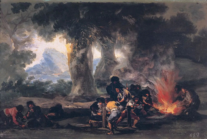 Produksjon av kuler i Sierra de Tardienta - Francisco de Goya