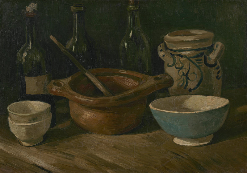 Stilleben med fajanse og flasker - Vincent van Gogh