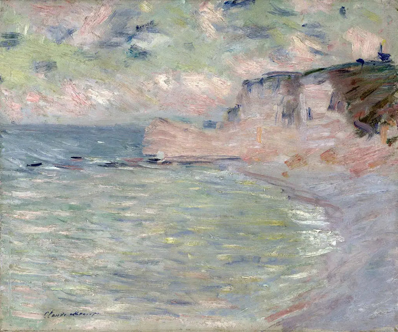Falaise og Porte d'Amont, morgenlys - Claude Monet
