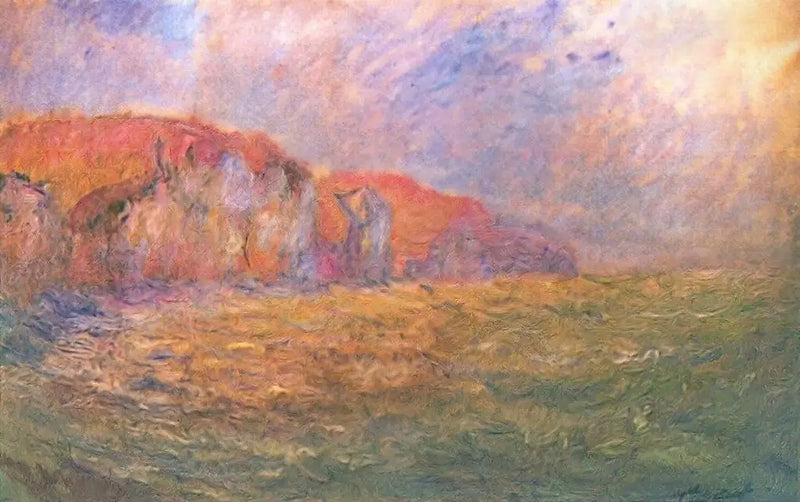 Klipper ved Pourville, opprørt hav - Claude Monet