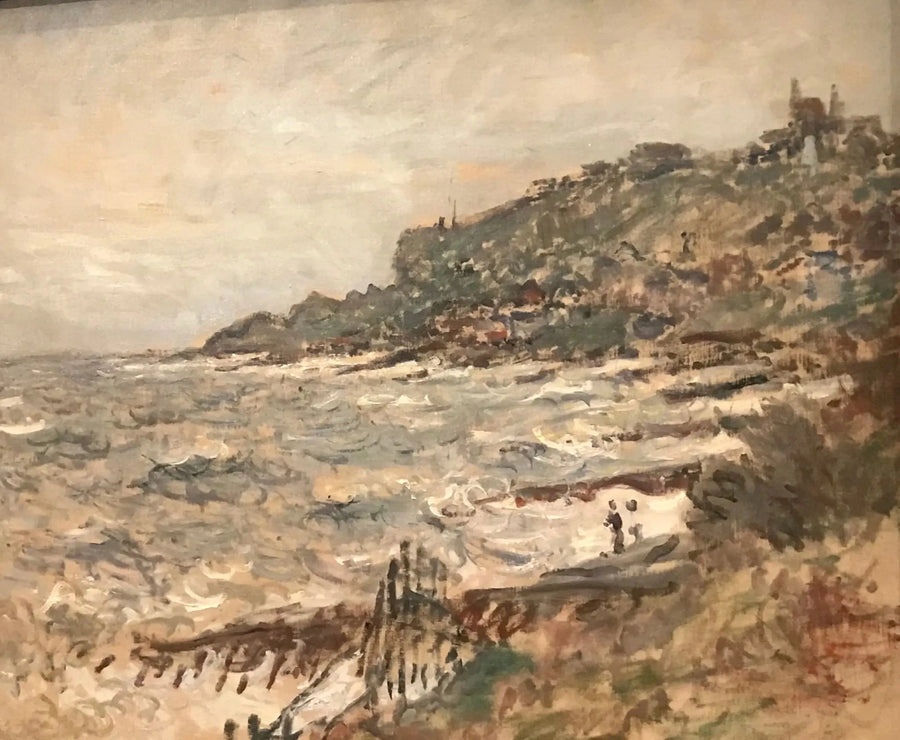 Klipper nær Sainte-Adresse, gråvær W689 - Claude Monet