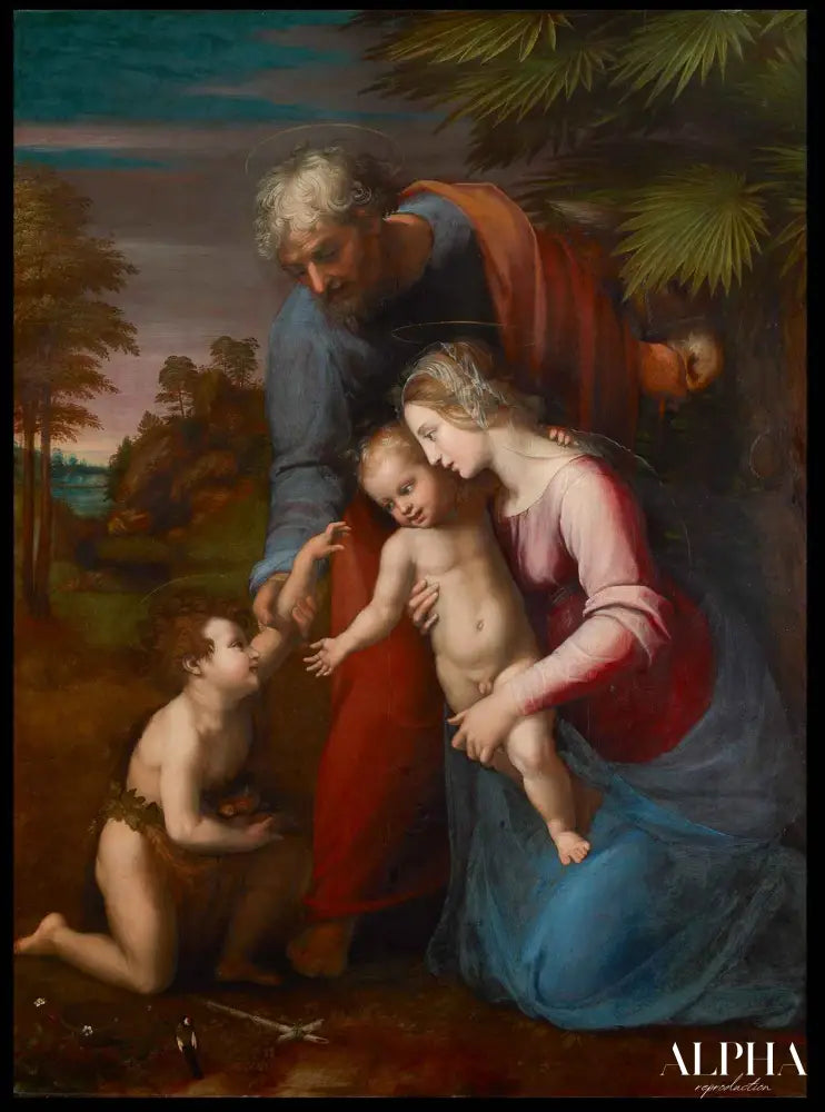 Famille Sainte avec cela petit Jean - Raphaël (peintre) - Reproductions de tableaux et peintures haut de gamme