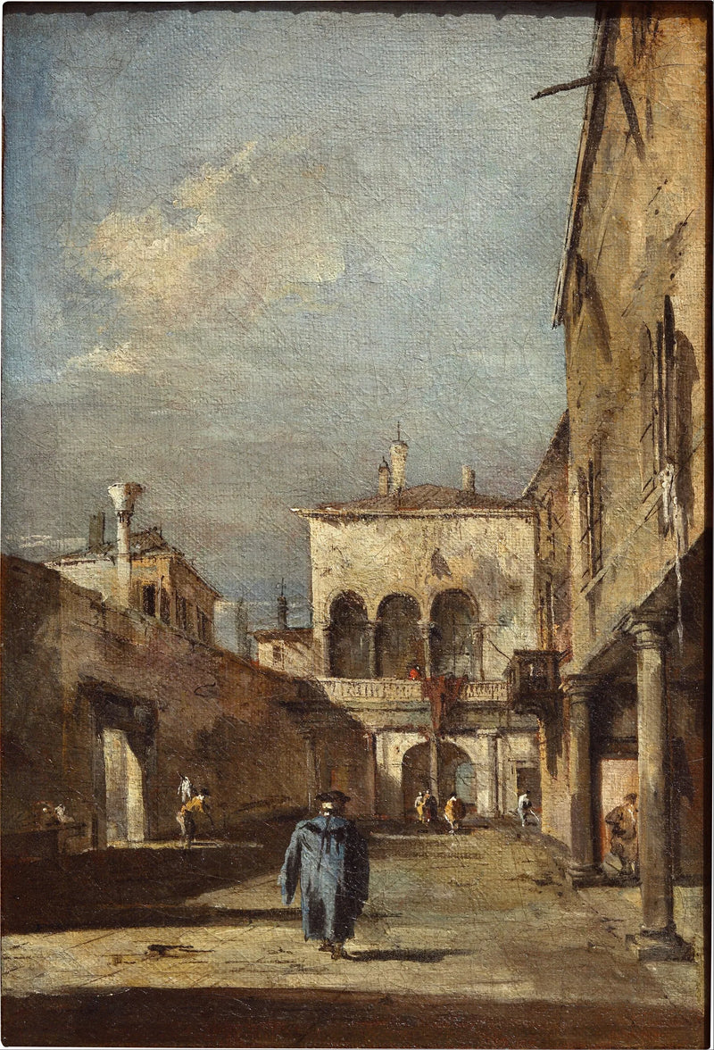 Arkitektonisk fantasi med en gård - Francesco Guardi
