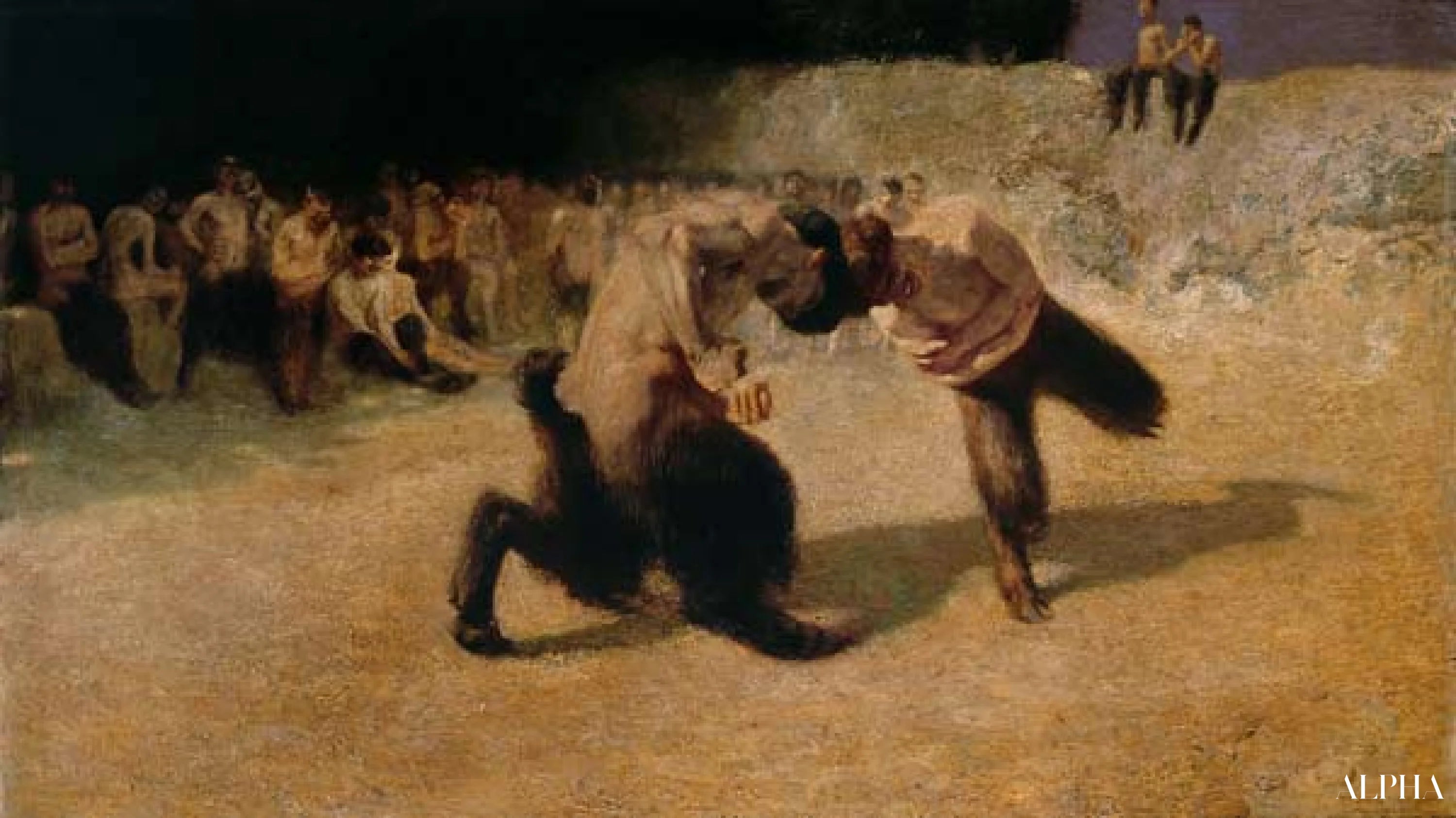Reproduction du tableau « Faunes en Combat - Franz von stuck » par Alpha Reproduction en peinture à l’huile