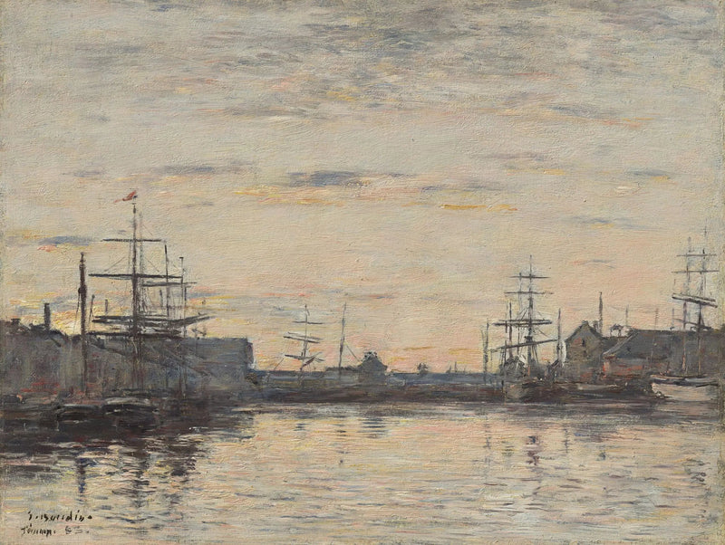 Fécamp: den indre havnen - Eugène Boudin