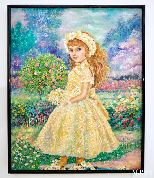 Fairy of Daisy Flowers - Yumi | 50 x 65 cm Reproductions de tableaux à la peinture à l’huile