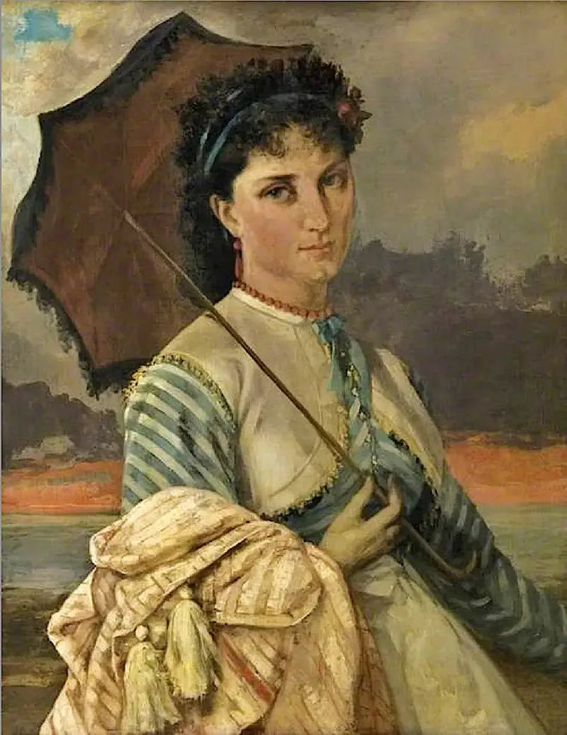 Kvinne med parasoll, Mademoiselle Aubé de la Holde - Gustave Courbet