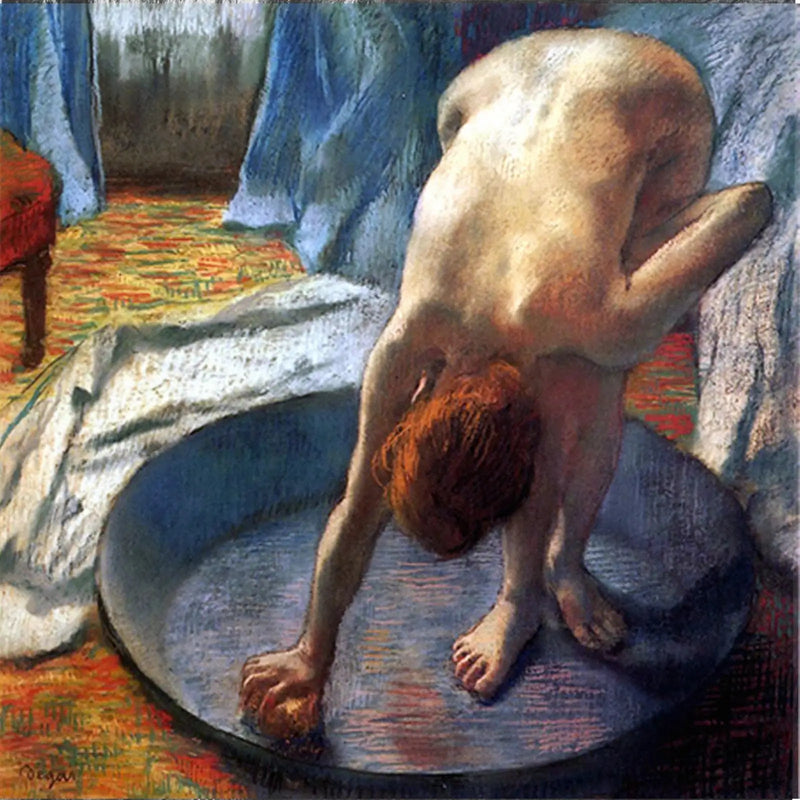 Kvinne ved vaskebaljen - Edgar Degas
